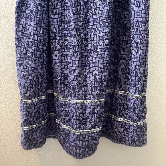By Anthropologie Savona Slip Dress Sz S Purple Maxi Accent Boho Cotton Blend - Picture 5 of 16